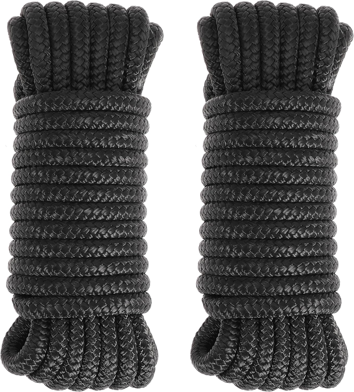 Boat Dock Lines 2 Pack 3/4" x 25FT Boat Lines Nylon Marine Rope for Boats Double-Braided Bumper Rope Boat Lines for Docking Boat Lines Dock Ties