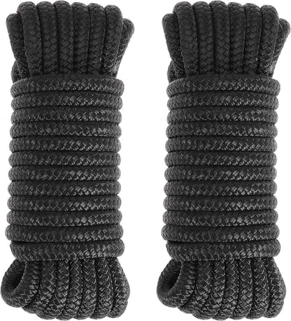 3/4" x 20FT Boat Lines 2 Pack Nylon Marine Rope for Boats Double-Braided Bumper Rope Boat Lines for Docking