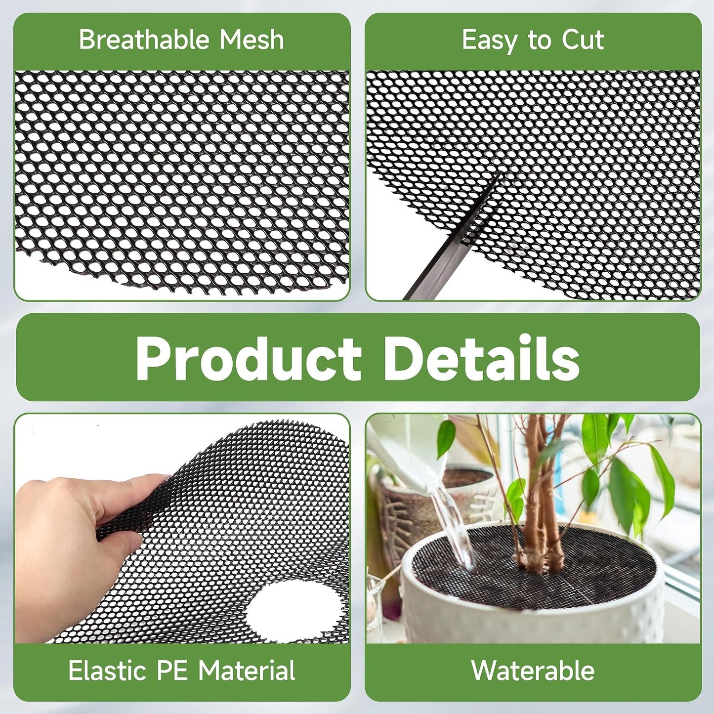 frtzal Plant Pot Grids - 11.8 Inch Cuttable Soil Cover Protector, Plant Covers from Animals Digging Stopper, Indoor Outdoor Plant Pot Cover (15.7In-6Pcs) (15.7IN-6PCS)
