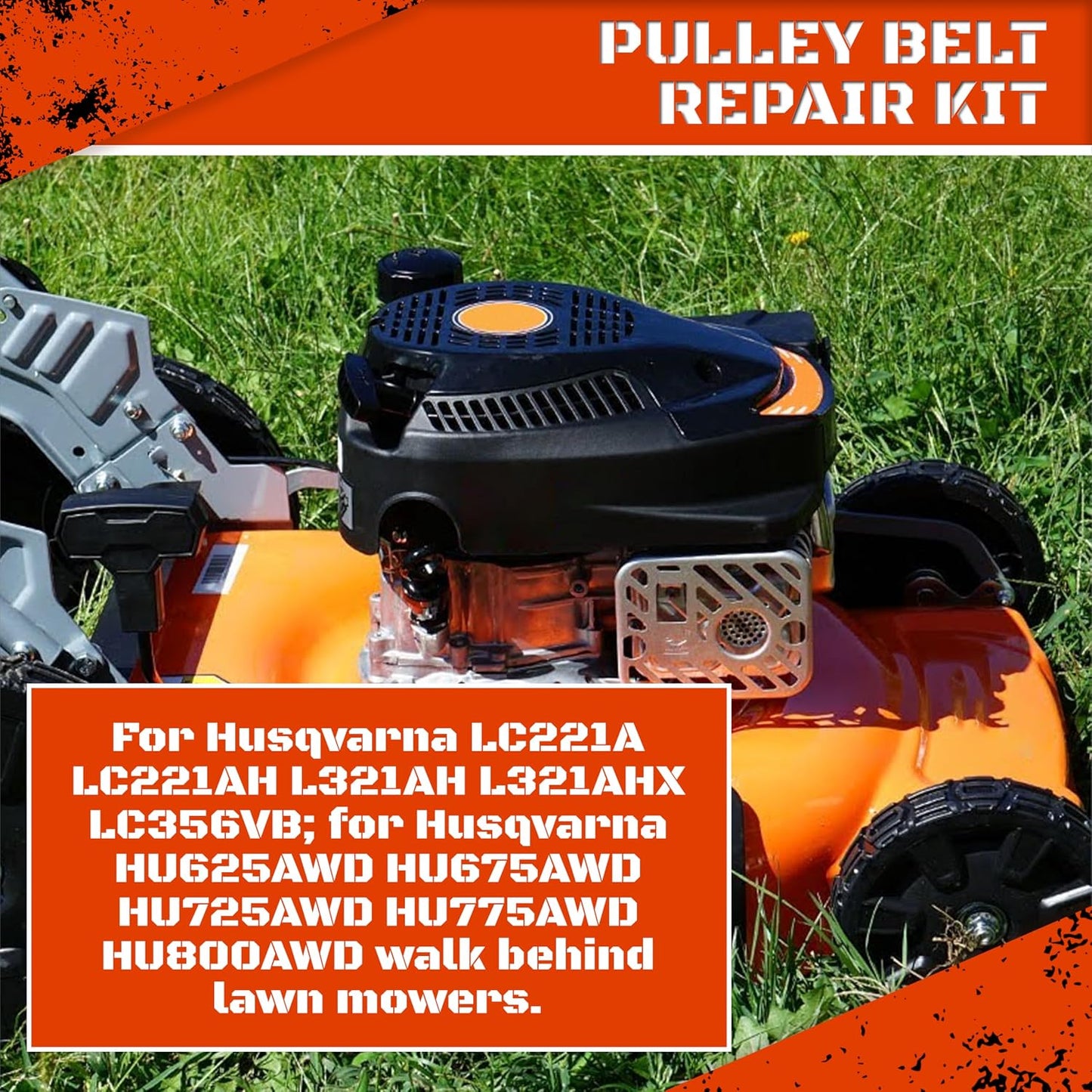 Idler Pulley and Blade Repair Kit for LC221A LC221AH 22" AWD Walk-Behind Mowers, Includes 587969201 587973001 587969201 Pulleys, 580364609 Drive Belt and 586859604 Blade(White Belt, with Blade)