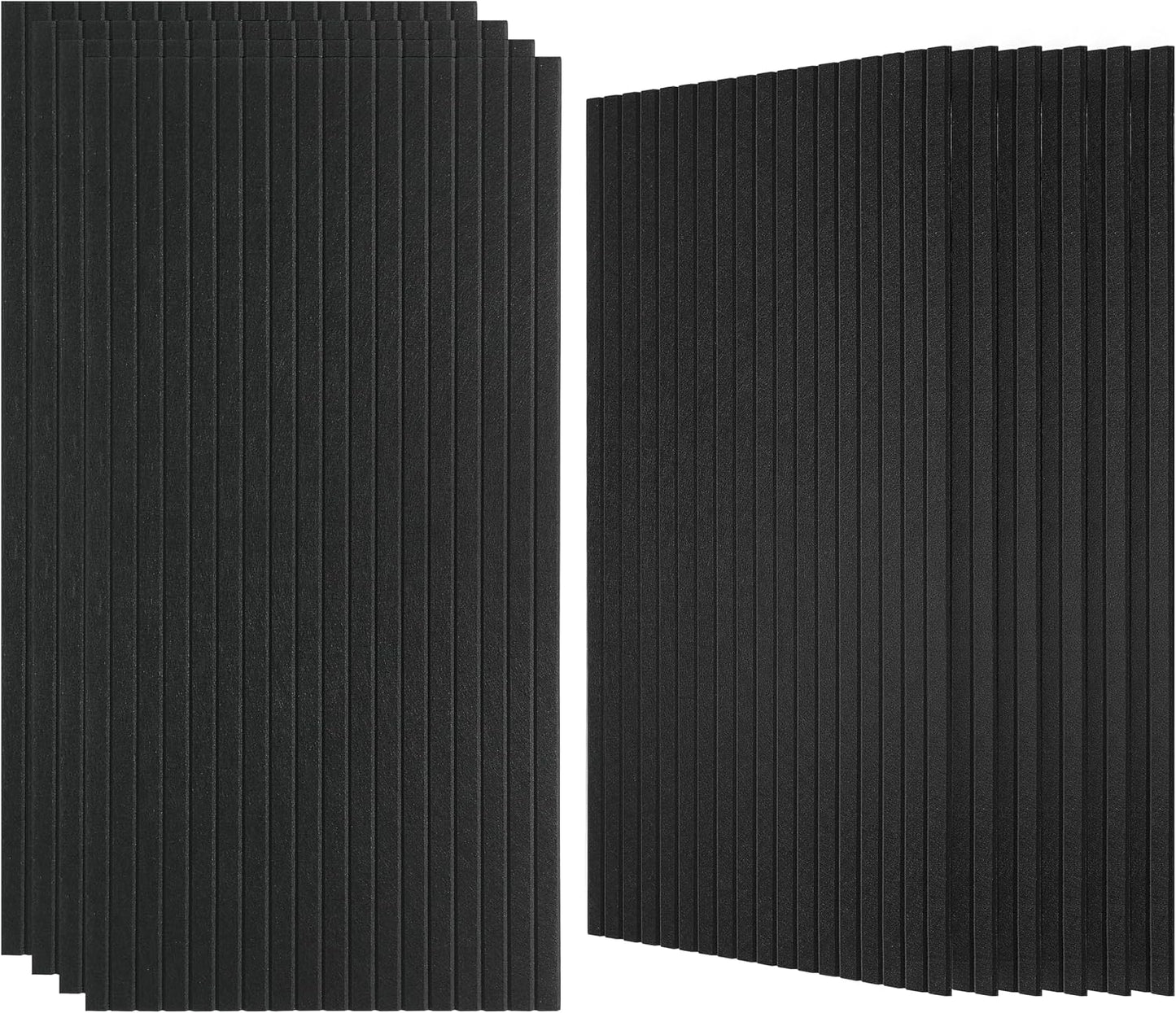 Large Acoustic Panels for Wall Sound Proof Sound Dampening Panels for Wall Decor and Ceilings 47.2 x 23.6 x 0.4 Inch Polyester Fiber Noise Absorb Panels for Bedroom Home Studio Office (Black, 5 Pack)