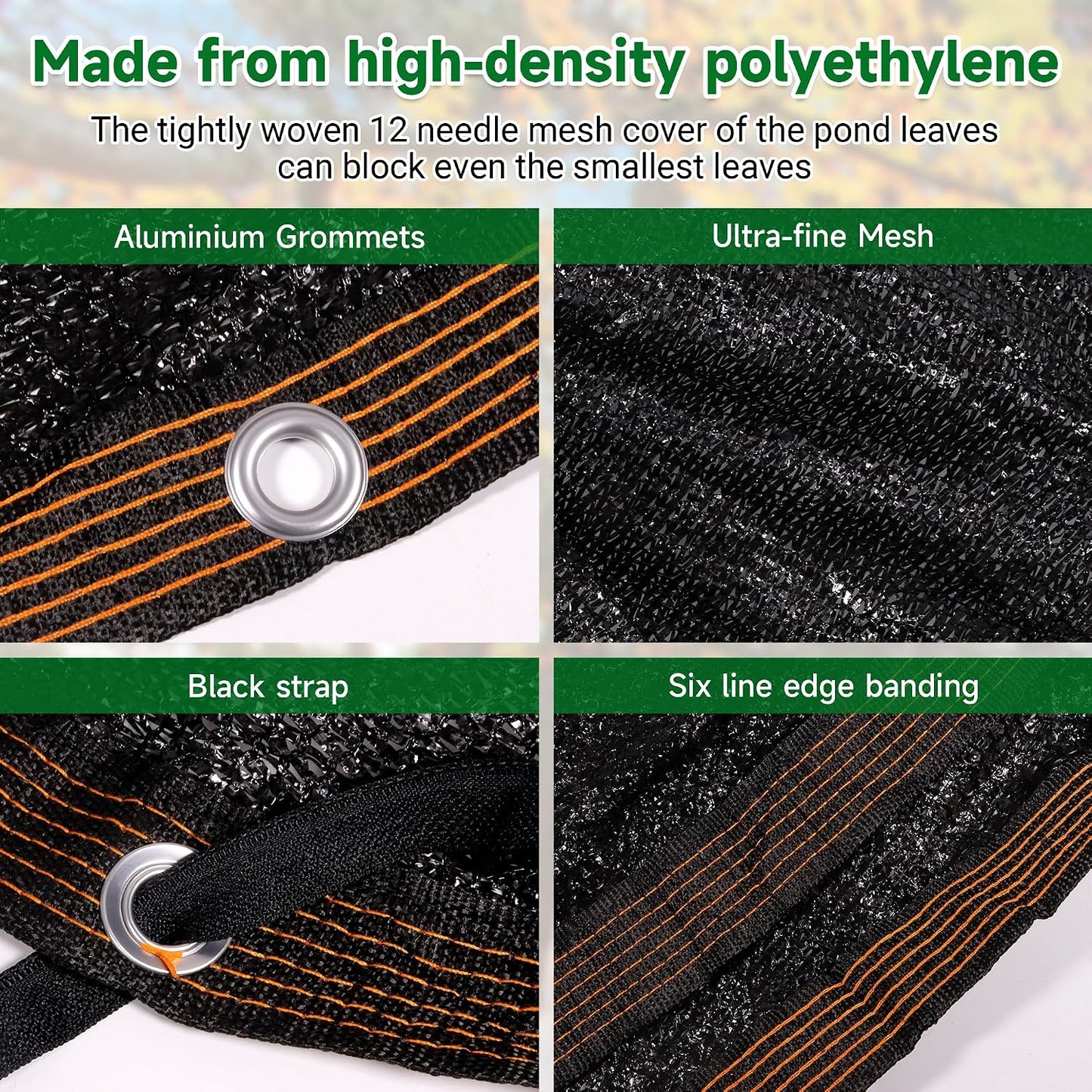 Pool Leaf Net Cover 28 ft Round, Fine Mesh Leaf Net for Above Ground Pool, Winter Pool Cover 28 ft Round Above Ground, Cover Size: 31-Feet Dia (Includes 3-feet Overlap) (Black -Round, 28FT)