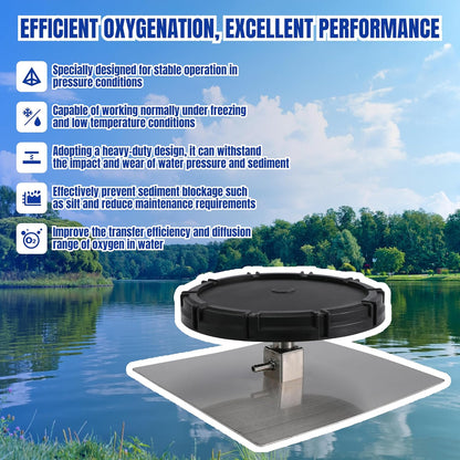 Pond & Lake Aeration Accessories with Membrane Diffuser Stainless Steel Chassis for Pond Aeration System, 10 inch