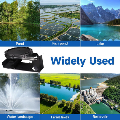 Pond & Lake Aeration Accessories with 5/8" 1/2" 3/8" Connectors Membrane Diffuser Stainless Steel Base Chassis for Pond Aeration System, 10 inch, Black
