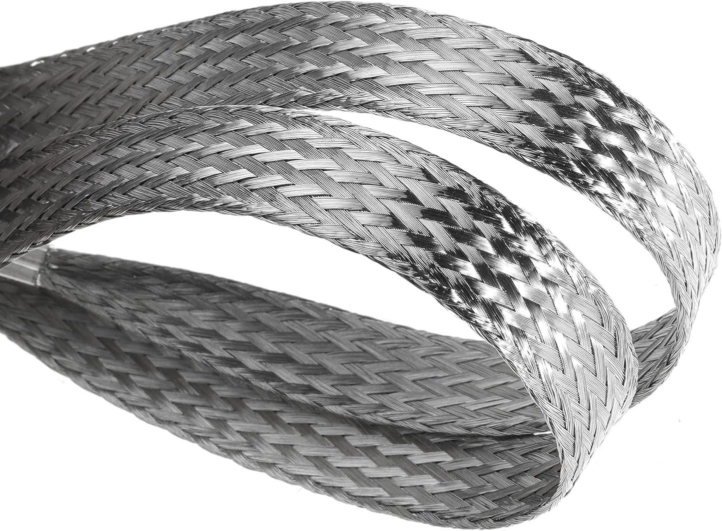 20" x 1/2" Automotive Braided Ground Straps Tinned Copper Engine Grounding Strap with 1/2" to 1/4" Ring Terminal 3pcs