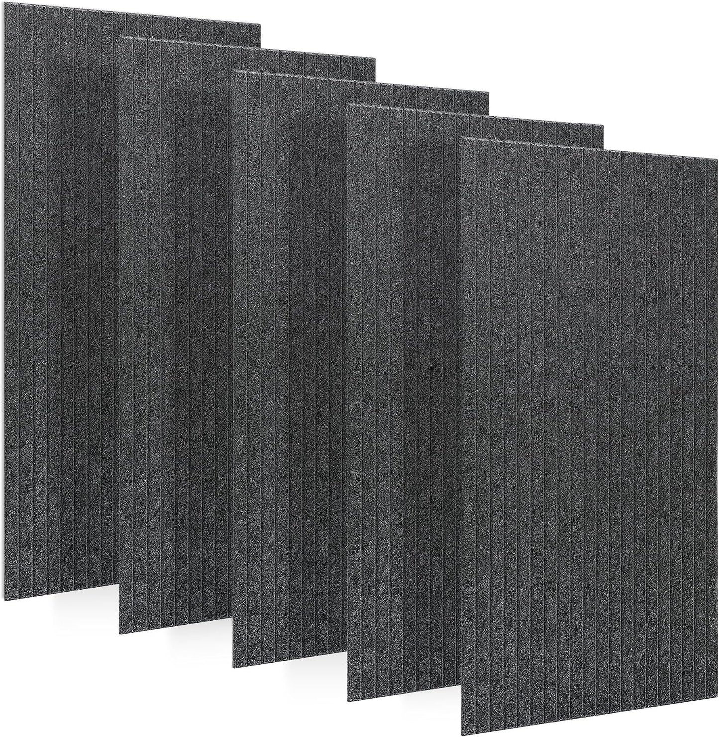 5 Pack Large Acoustic Panels for Wall Sound Proof 47.2 x 23.6 x 0.35 Inch Sound Dampening Panels for Wall Decor Sound Absorbing Polyester Fiber Wall Panel for Bedroom Home Studio Office