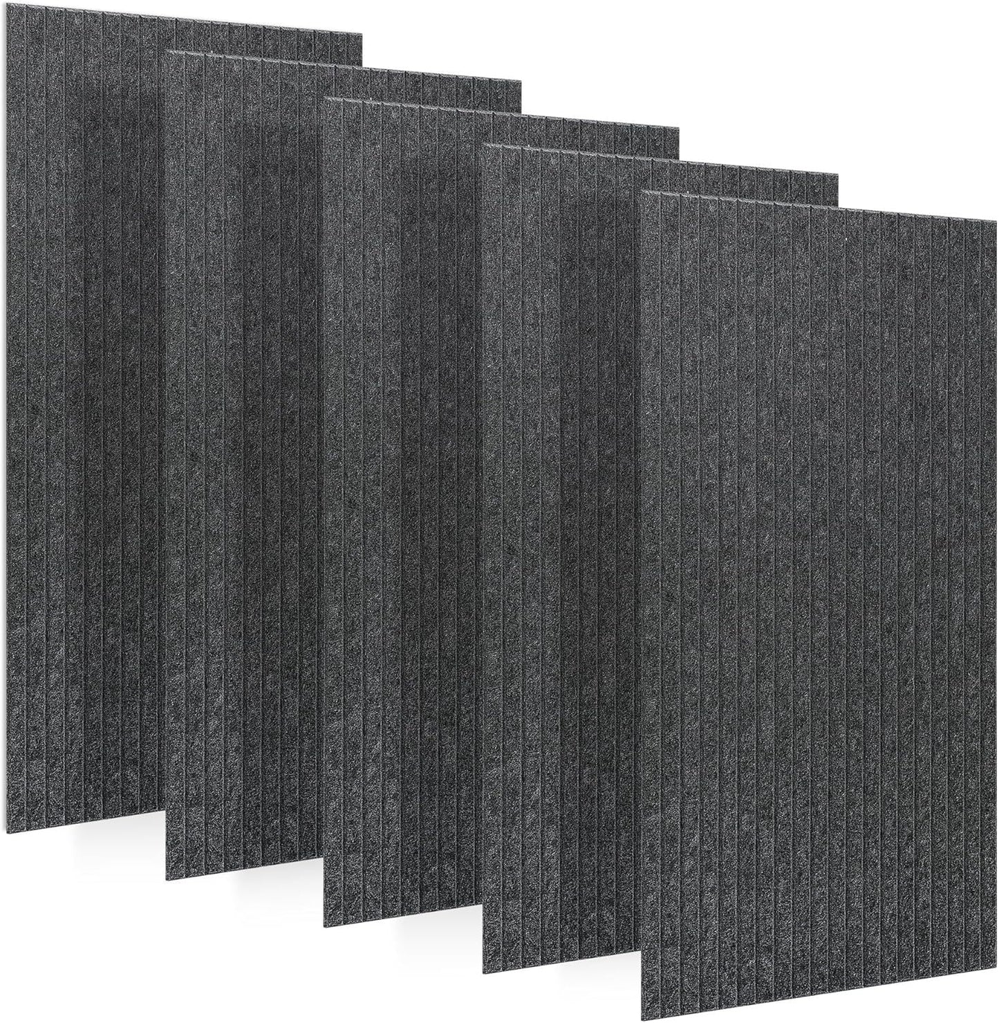5 Pack Large Acoustic Panels for Wall Sound Proof 47.2 x 23.6 x 0.35 Inch Sound Dampening Panels for Wall Decor Sound Absorbing Polyester Fiber Wall Panel for Bedroom Home Studio Office