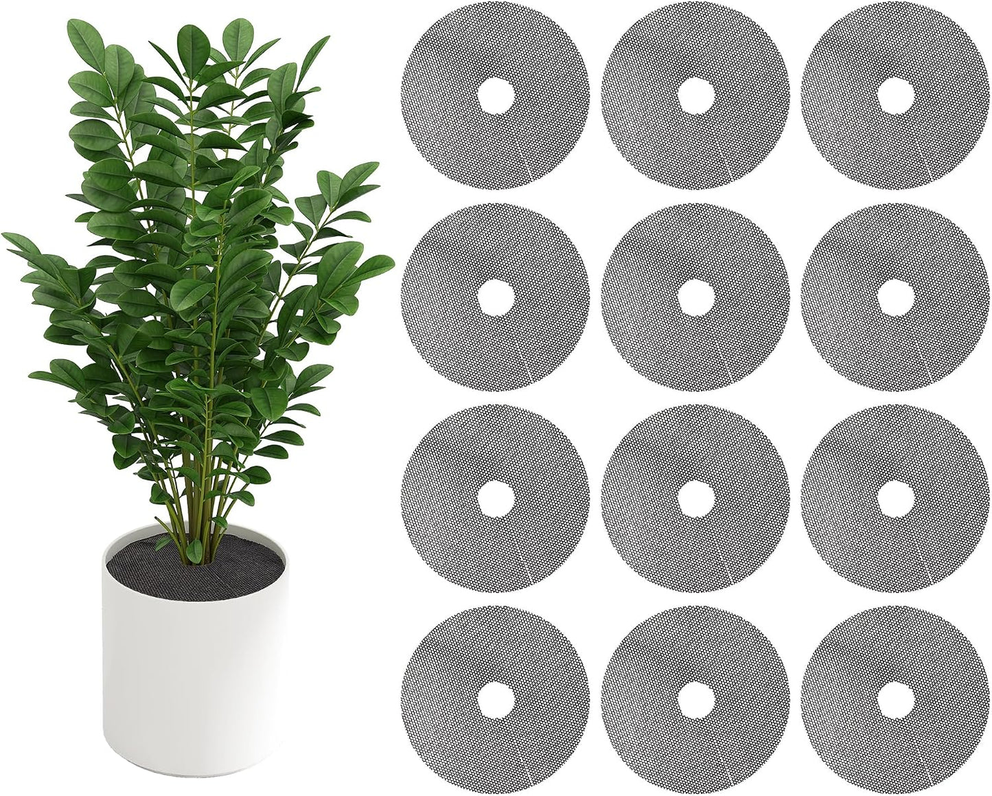 frtzal Plant Pot Grids - 11.8 Inch Cuttable Soil Cover Protector, Plant Covers from Animals Digging Stopper, Indoor Outdoor Plant Pot Cover (15.7In-6Pcs) (15.7IN-6PCS)