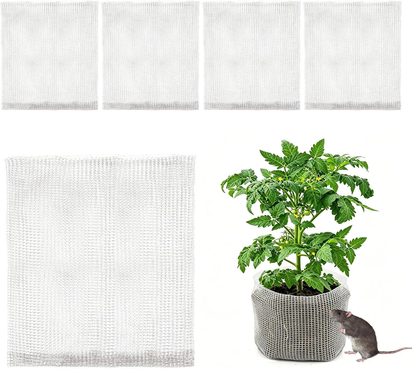 frtzal 5PCS 10 Gallon Root Guard Gopher Proof Wire Baskets, Stainless Steel Gopher Mole Vole Mesh Baskets, Underground Cages for Plant Roots, Trees, Flowers, Crops, Tubers (GB-10Gal-60 * 60)