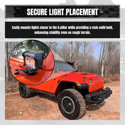 A-Pillar Mount Replaces 7318 Light Mounting Bracket Fits for Jeep Wrangler JL 2018-2019