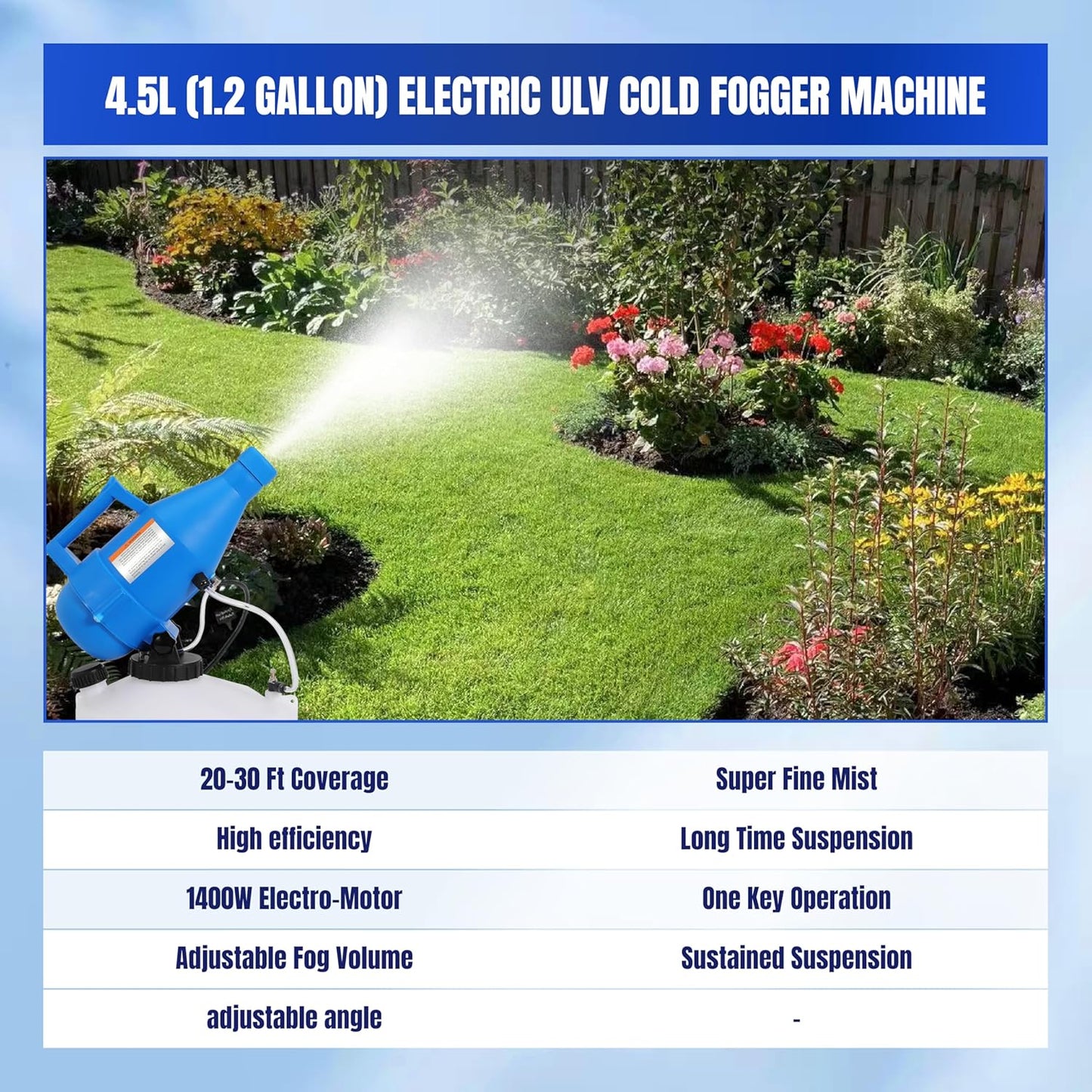 2-PACK 4.5L (1.2 Gallon) ULV Fogger Sprayer Machine Electric Portable Ultra-Low Volume Atomizer