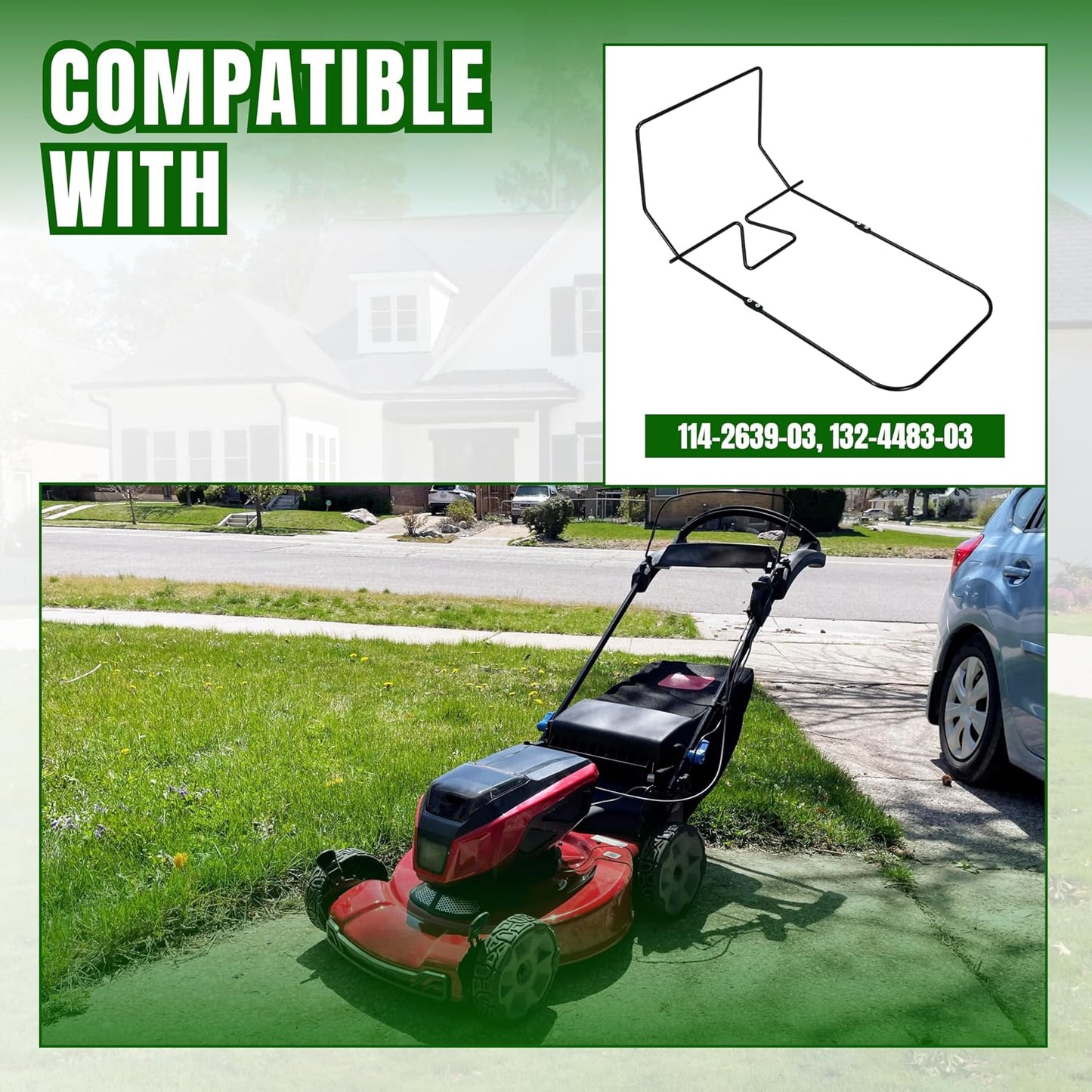 Grass Catcher Bag Frame for to-ro 22" Recycler Lawn Mower Replace 132-4483-03 114-2639-03, Foldable