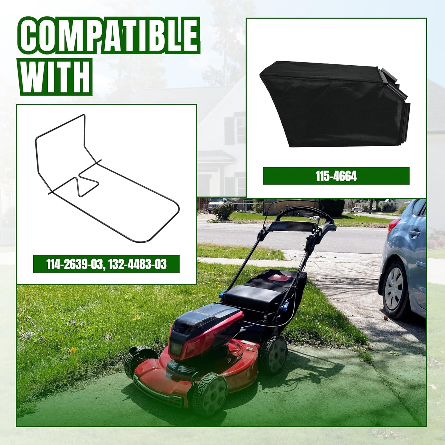 Grass Catcher Bag and Frame Kit for to-ro 22" Recycler Lawn Mower Replace 115-4664 132-4483-03 114-2639-03