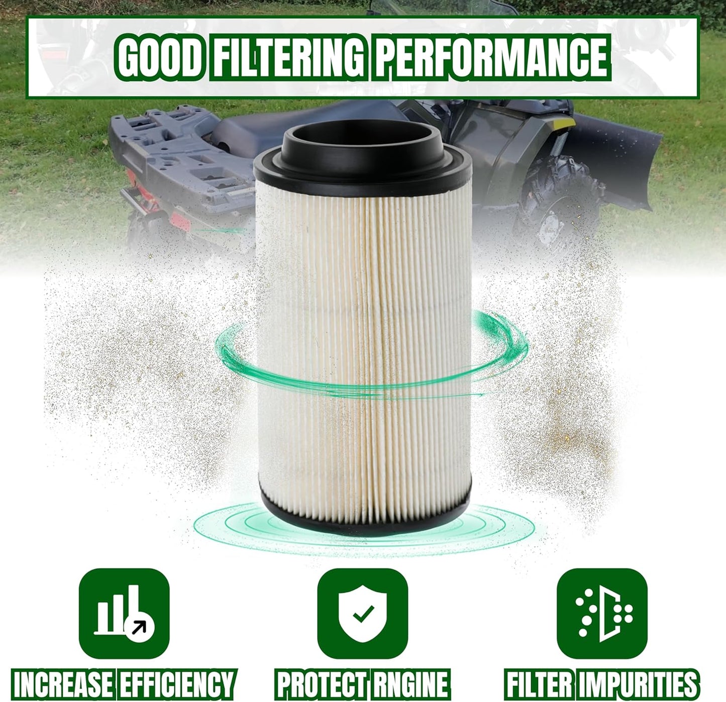 7080595 Air Filter 5811633 Air Preclean Sleeve 2530009 Fuel Filter 2520799 Oil Filter with Clamp for Polaris Scrambler Magnum 325 500 Sportsman 335 400 500 550 570 700 850 (Set of 4)