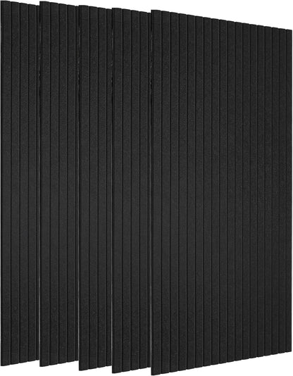Large Acoustic Panels for Wall Sound Proof Sound Dampening Panels for Wall Decor and Ceilings 47.2 x 23.6 x 0.4 Inch Polyester Fiber Noise Absorb Panels for Bedroom Home Studio Office (Black, 5 Pack)