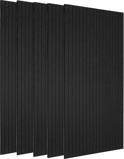 Large Wood Slat Acoustic Panels for Wall Sound Proof Panels for Wall Decor 47.2 x 23.6 x 0.4 Inch Wood Veneer Panels for Bedroom Home Studio Office (Walnut, 5 Pack)