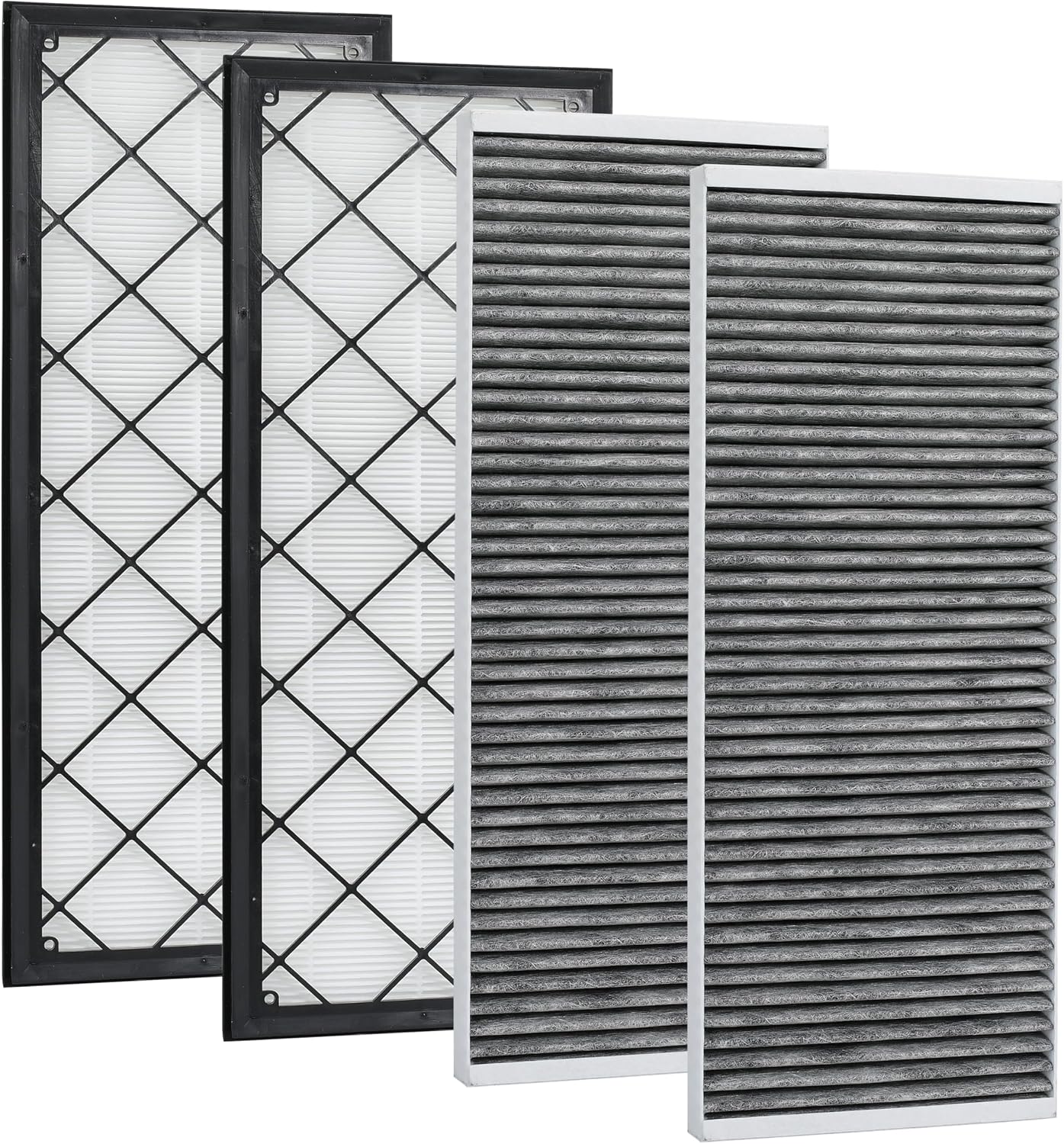 Air Filter for Tesla Model Y 20-24 Cabin Air Filter Replace 1658375-00-A 1658376-00-A Air Intake Filter with Activated Carbon, 4 Pack, Not Fit for Tesla Model Y Long Range RWD 2021