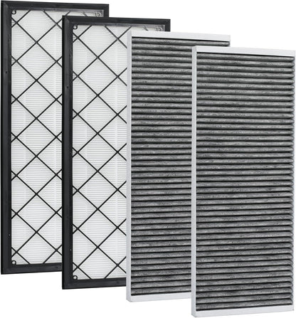 Air Filter for Tesla Model Y 20-24 Cabin Air Filter Replace 1658375-00-A 1658376-00-A Air Intake Filter with Activated Carbon, 4 Pack, Not Fit for Tesla Model Y Long Range RWD 2021