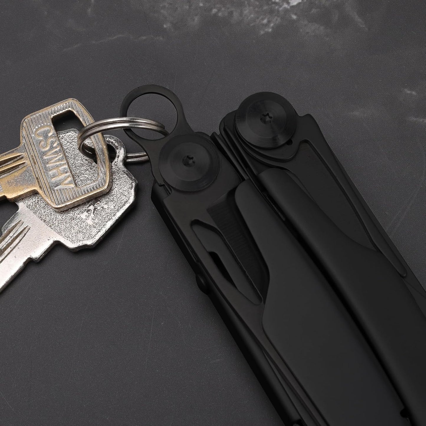 Quick-Release Pocket Clip + Lanyard Ring Set Stainless Steel Quick Release Multi-Tool Pocket Clip (Black-8)