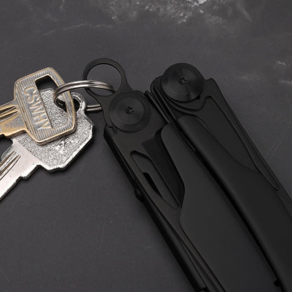 Quick-Release Pocket Clip + Lanyard Ring Set Stainless Steel Quick Release Multi-Tool Pocket Clip (Black-8)