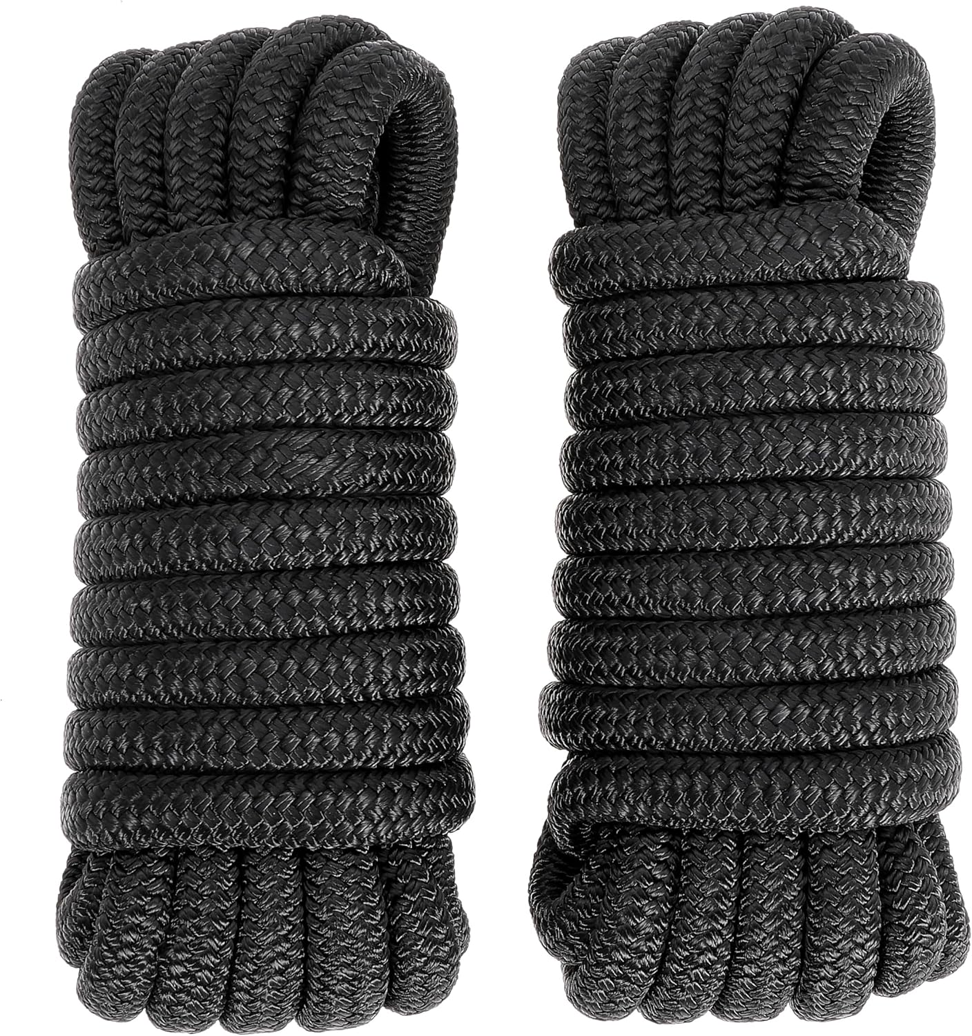 Boat Dock Lines 2 Pack 5/8" x 15FT Boat Lines Nylon Marine Rope for Boats Double-Braided Bumper Rope Boat Lines for Docking Boat Lines Dock Ties