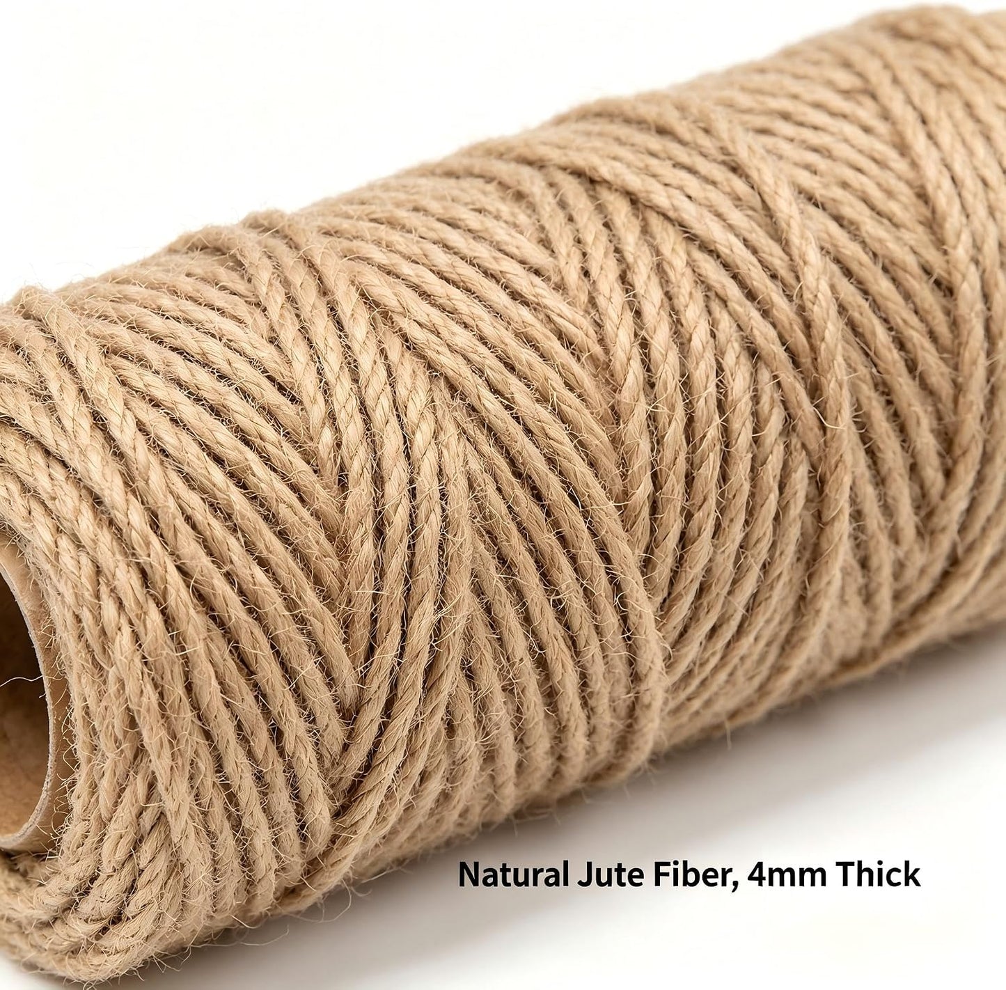 Jute Rope,3mm Thick Twisted Manila Ropes,Tug of War Rope, Natural Heavy Duty Hemp Rope for Swing Bed, Crafts, Railing, Tug of War, Home Decorating (656FT, 3mm)