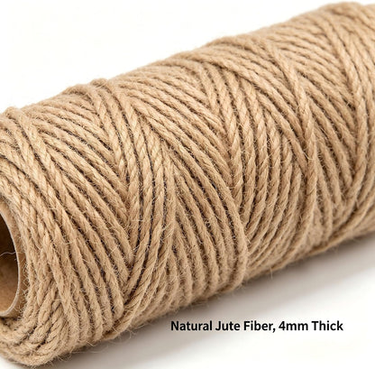 Jute Rope,3mm Thick Twisted Manila Ropes,Tug of War Rope, Natural Heavy Duty Hemp Rope for Swing Bed, Crafts, Railing, Tug of War, Home Decorating (656FT, 3mm)