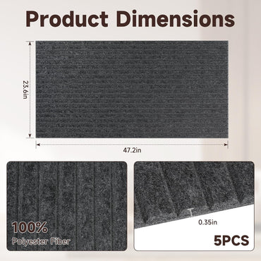 5 Pack Large Acoustic Panels for Wall Sound Proof 47.2 x 23.6 x 0.35 Inch Sound Dampening Panels for Wall Decor Sound Absorbing Polyester Fiber Wall Panel for Bedroom Home Studio Office