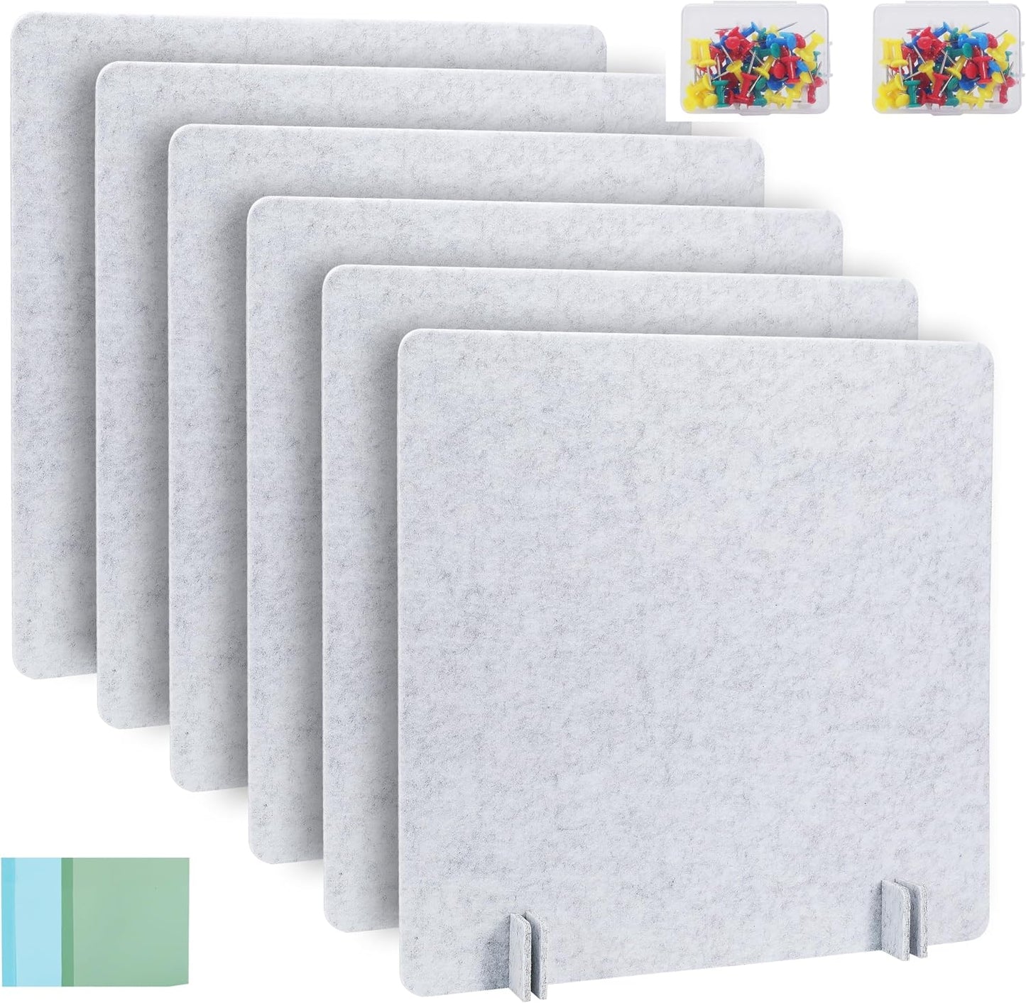 Desk Privacy Panel Acoustic Divider Panel Portable Desk Partition Desk Divider Noise Visual Isolate Table Divider for Student Study Office Library (Gray-6, 15.75" x 23.6")