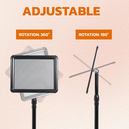 Adjustable Pedestal Floor Standing Sign Holder for 8.5*11 inch 360° Rotation Snap-Open Frame Display Outdoor Indoor Poster or Chalk Board Display for School Restaurant Business Mall Advertising 4PC