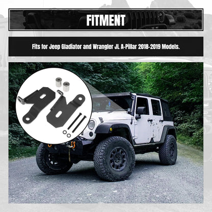 A-Pillar Mount Replaces 7318 Light Mounting Bracket Fits for Jeep Wrangler JL 2018-2019