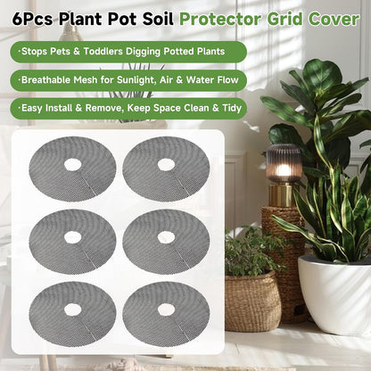 frtzal Plant Pot Grids - 11.8 Inch Cuttable Soil Cover Protector, Plant Covers from Animals Digging Stopper, Indoor Outdoor Plant Pot Cover(11.8IN-12PCS)
