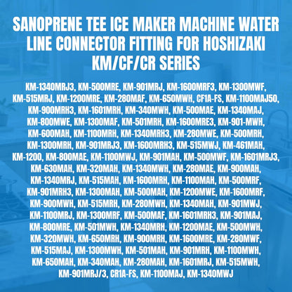 Sanoprene Tee Ice Maker Machine Water Line Connector Fitting for Hoshizaki KM/CF/CR Series Replace 4A0177-01 439197-01, 2 Pack