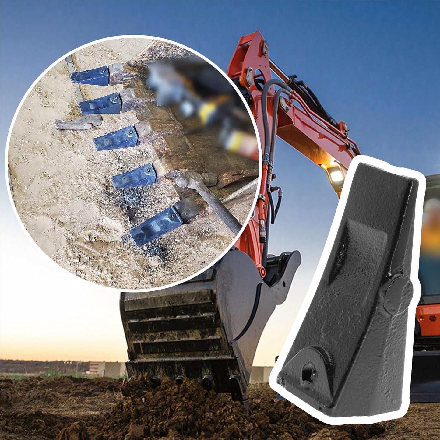 Long Bucket Teeth Long Pins for Hensley X156 156PN P156 X156P for Takeuchi TB135 for Kubota 161-3 Excavator for Skid Steer Loader for Backhoe Loader (Bucket Teeth Pins - 8)
