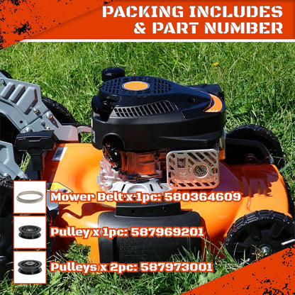 Idler Pulley Belt Repair Kit Fits LC221A LC221AH 22" AWD Walk-Behind Mowers Replaces 587973001 587969201 580364609(White Belt)