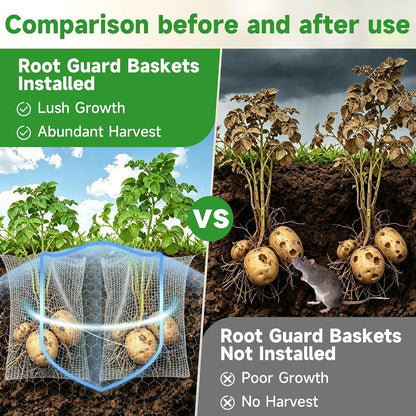 frtzal 5PCS 1 Gallon Root Guard Gopher Proof Wire Baskets, Stainless Steel Gopher Mole Vole Mesh Baskets, Underground Cages for Plant Roots, Trees, Flowers, Crops, Tubers (GB-1Gal-30 * 15)