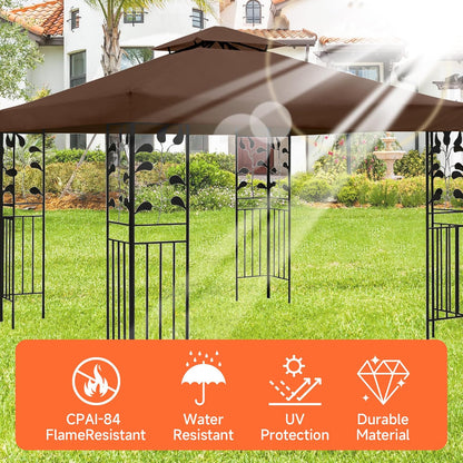 Gazebo Canopy Replacement -10x10 Canopy Replacement Top-Gazebos on Clearance Outdoor Shelter Top Double Tiered Cover