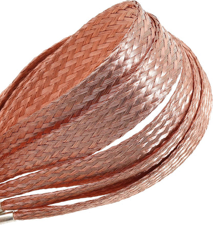 10" Braided Ground Strap 250mm Automotive Engine Copper Ground Strap with 1/2" Ring Terminal Engine grounding Kit 5PCS