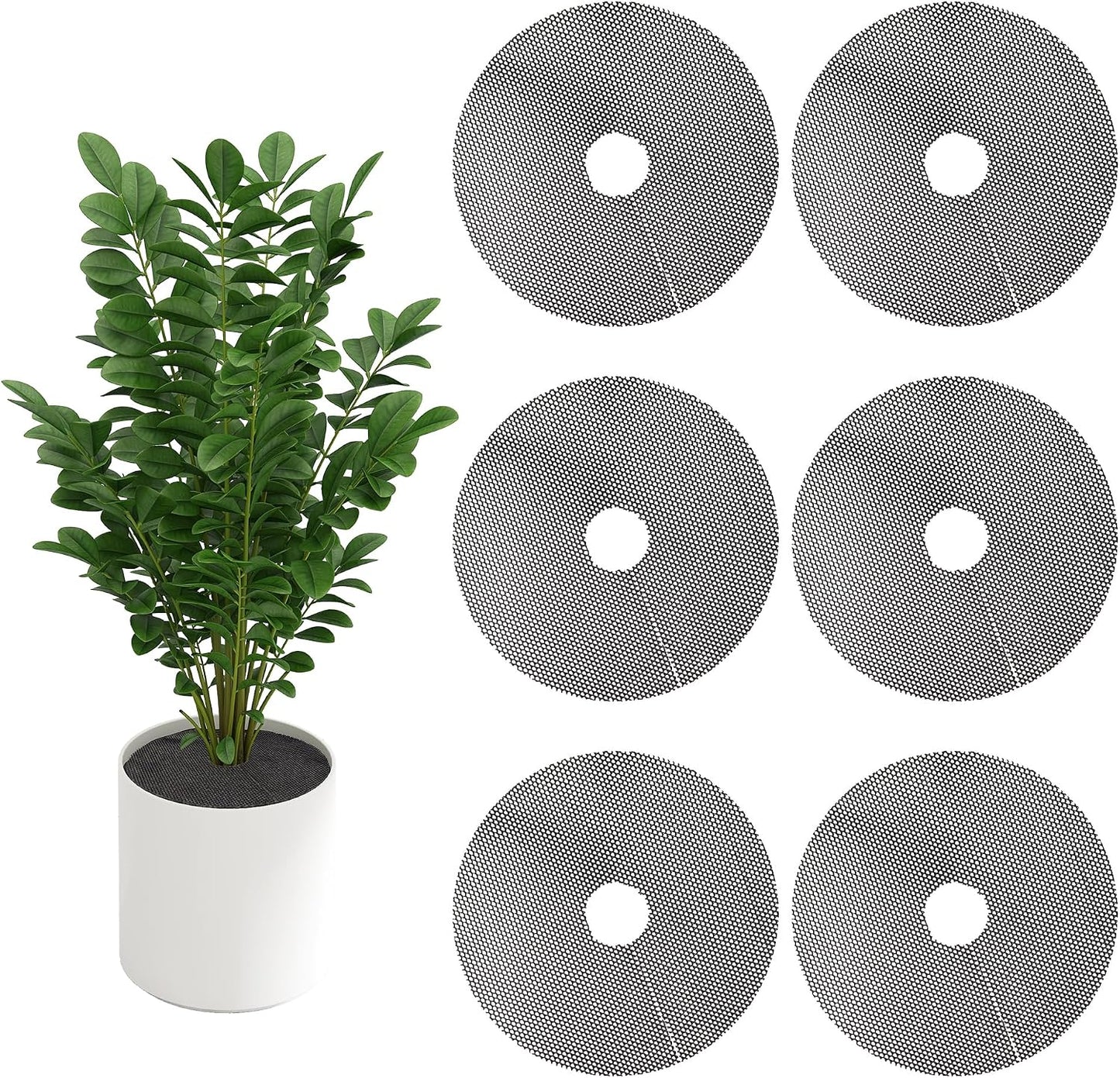 frtzal Plant Pot Grids - 11.8 Inch Cuttable Soil Cover Protector, Plant Covers from Animals Digging Stopper, Indoor Outdoor Plant Pot Cover (15.7In-6Pcs) (15.7IN-6PCS)