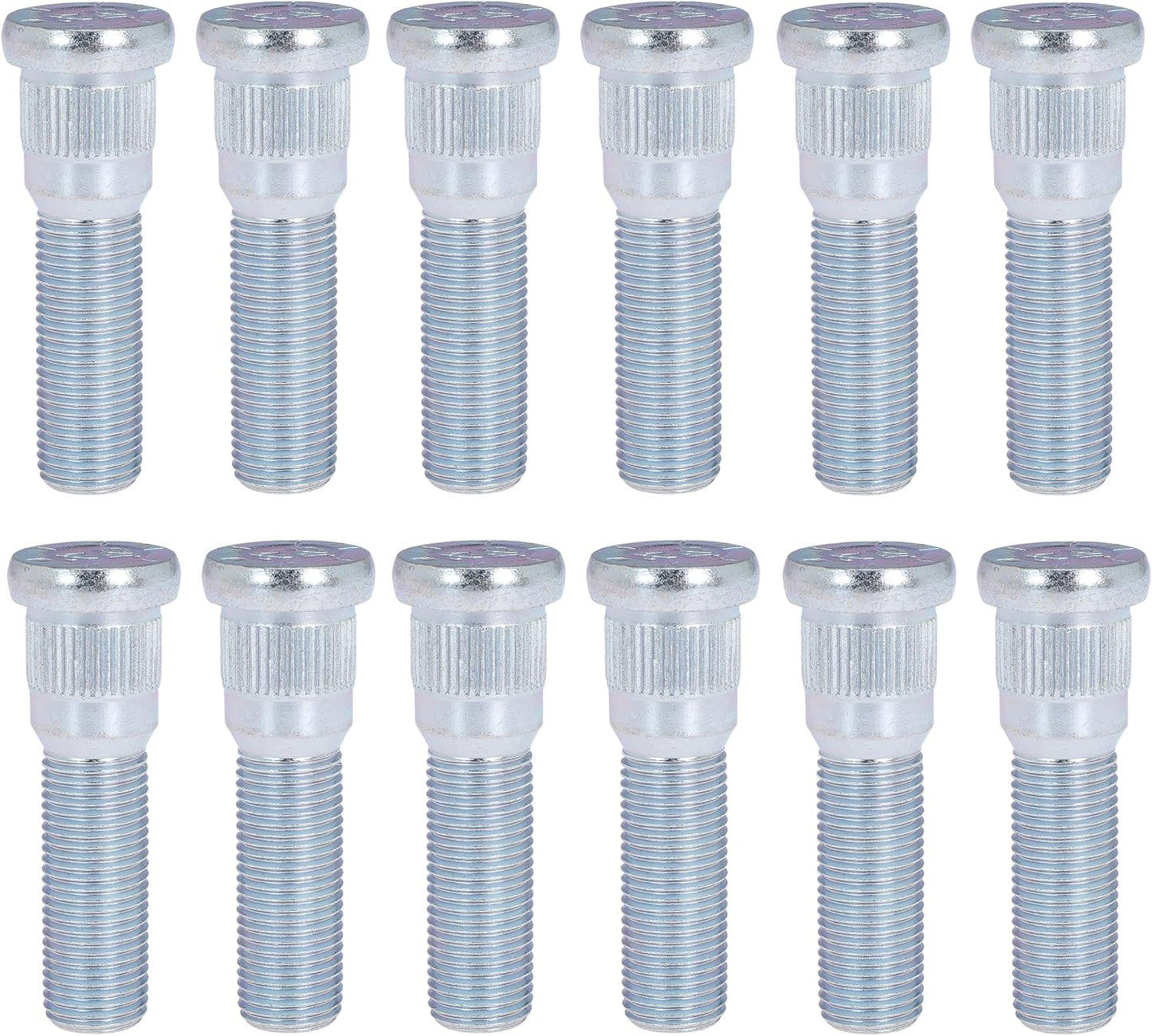 12Pcs Wheel Stud for Trailer for Lippert Axles 2000 lb to 3500 lb for Dexter 4400 lb with 1/2"-20 UNF Thread Size 0.617" Spline, 0.77" Head 2.19" Length