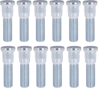 12Pcs Wheel Stud for Trailer for Lippert Axles 2000 lb to 3500 lb for Dexter 4400 lb with 1/2"-20 UNF Thread Size 0.617" Spline, 0.77" Head 2.19" Length