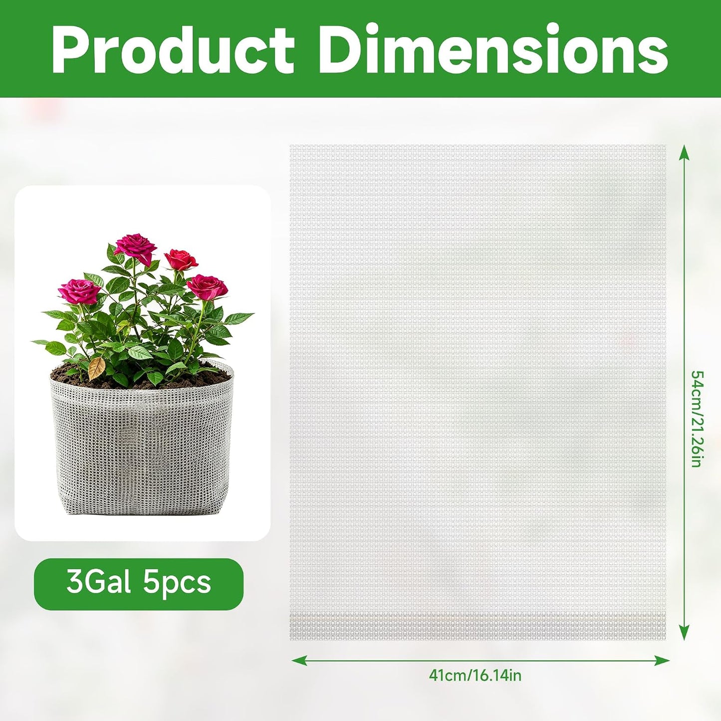 frtzal 5PCS 3Gallon Root Guard Gopher Proof Wire Baskets, Stainless Steel Gopher Mole Vole Mesh Baskets, Underground Cages for Plant Roots, Trees, Flowers, Crops, Tubers (GB-3Gal-50 * 40)
