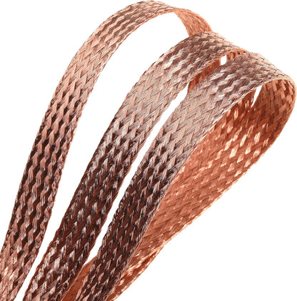 11.8-inches Braided Ground Strap Automotive Heavy Duty Copper Ground Strap with 1/4-inches Terminal Lugs 5PCS
