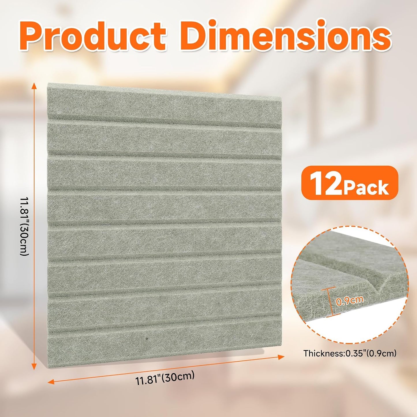 Large Splicing Felt Bulletin Board Cork Board Alternative 48" x 36" Felt Pin Board for Home Office Classroom Wall Decor Felt Wall Panel with Pushpins Tabs(Fine-Stripe 12 Pack, Light Green)