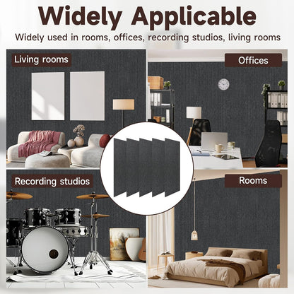 5 Pack Large Acoustic Panels for Wall Sound Proof 47.2 x 23.6 x 0.35 Inch Sound Dampening Panels for Wall Decor Sound Absorbing Polyester Fiber Wall Panel for Bedroom Home Studio Office