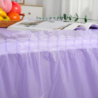 5 Pack Plastic Table Skirts for Rectangle Tables with 5 Pack Table Cloths, Blue Tableskirts and 54" x 108" Tablecloths, Disposable Tablecloth Skirt Covers for Party Birthday Baby Shower