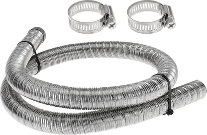 120cm 24mm Exhaust Pipe for Diesel Heater, 1 Inch ID Generator Exhaust Extension with Clamps for Parking Air Heaters (Double Wall)