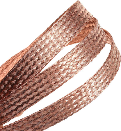 11.4'' Braided Ground Strap Automotive Tinned Copper Ground Strap with 1/4" Terminal Lugs 3pcs