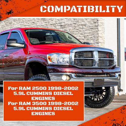 3" High Flow Intake Elbow Tube with Heater Spacer for Ram 2500 3500 1998-2002 5.9L Cummins Diesel (98-02)