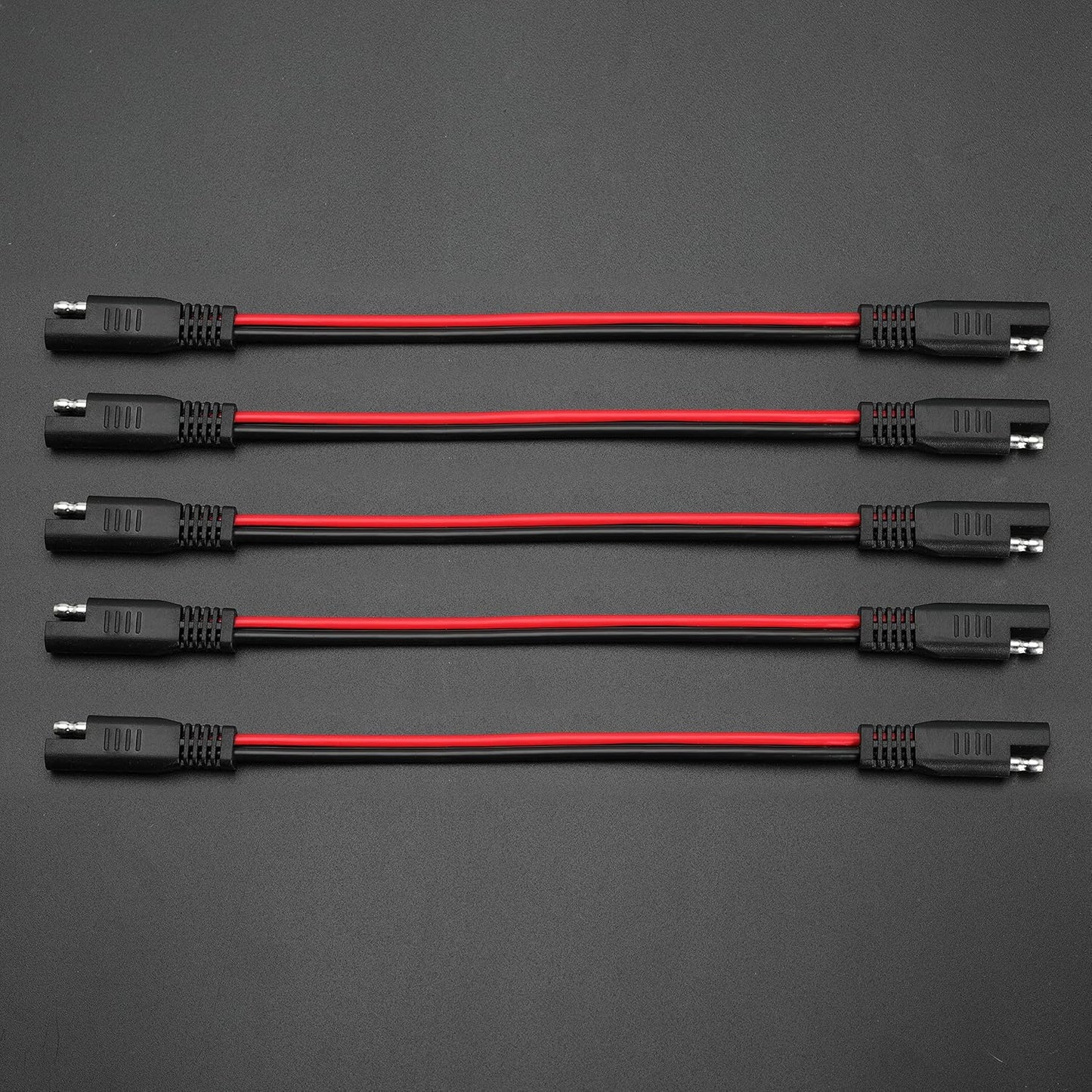 12 AWG SAE to SAE Extension Cable 12 Gauge 2-Pin SAE Connector Extension Cord with Dual Head Plug for Solar Panel Automotive Car Motorcycle 12in